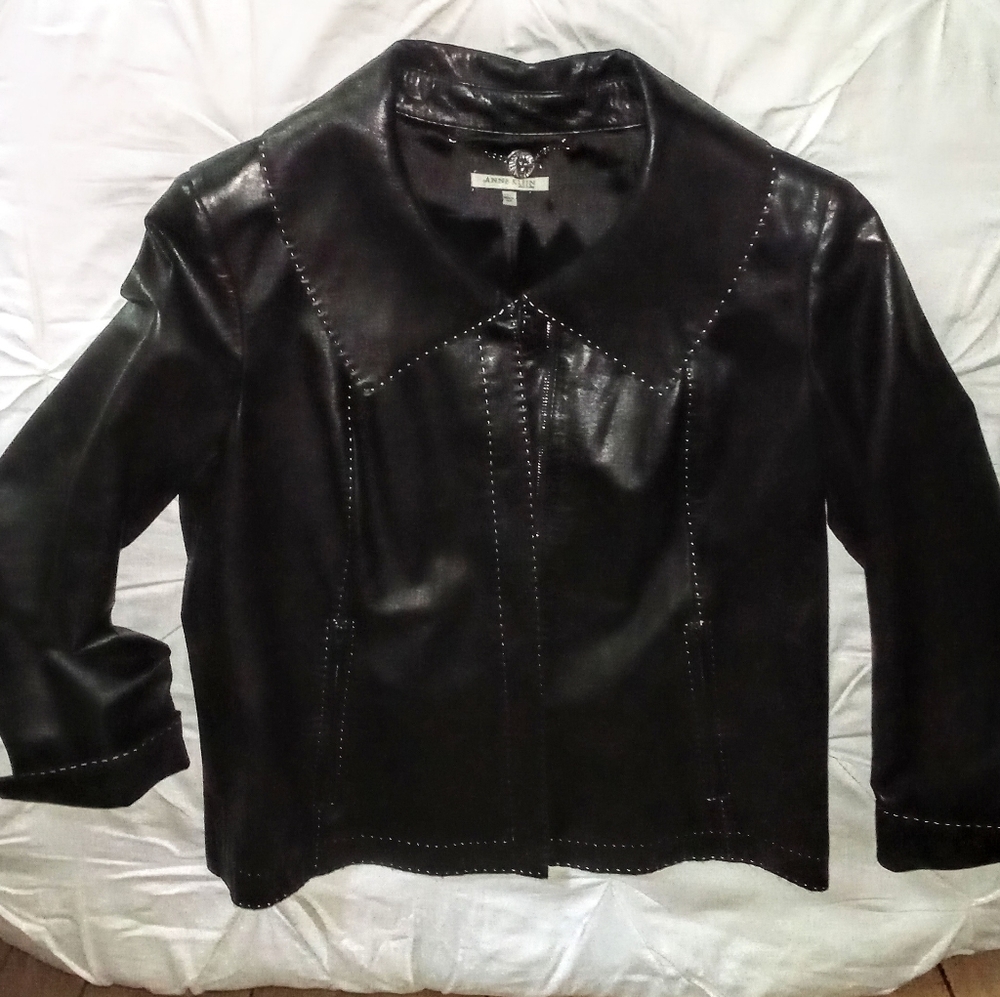 Anne Klein Genuine Leather Sz L - Picture 2 of 8